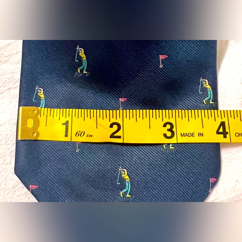 Sir Johnny Top Collection Golfer 100% Silk Made in Italy Tie- 61 in EXTRA LONG - Picture 3 of 7